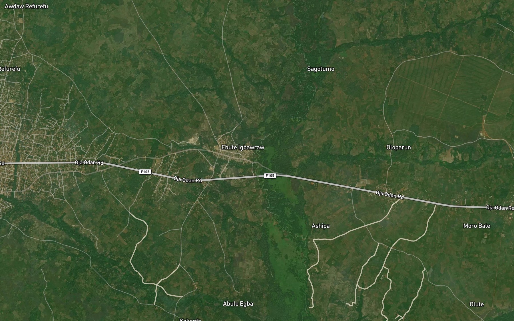 Satellite map of the River Ihanbe