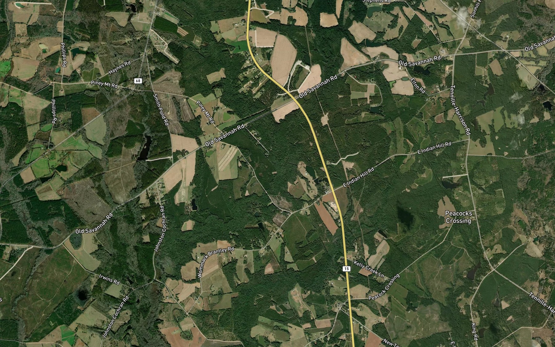 Satellite map of the Cold Creek