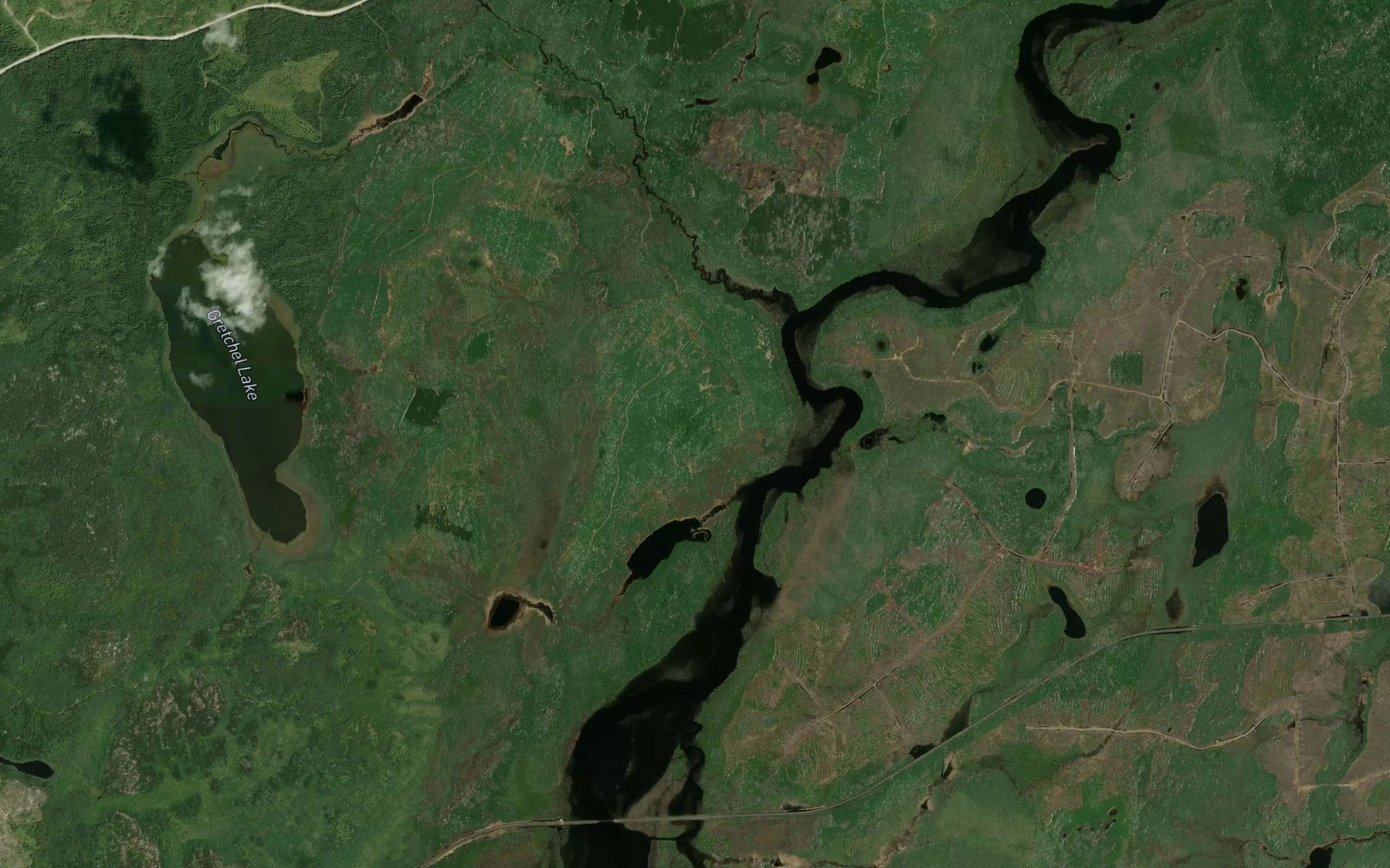 Satellite map of the Hans Creek