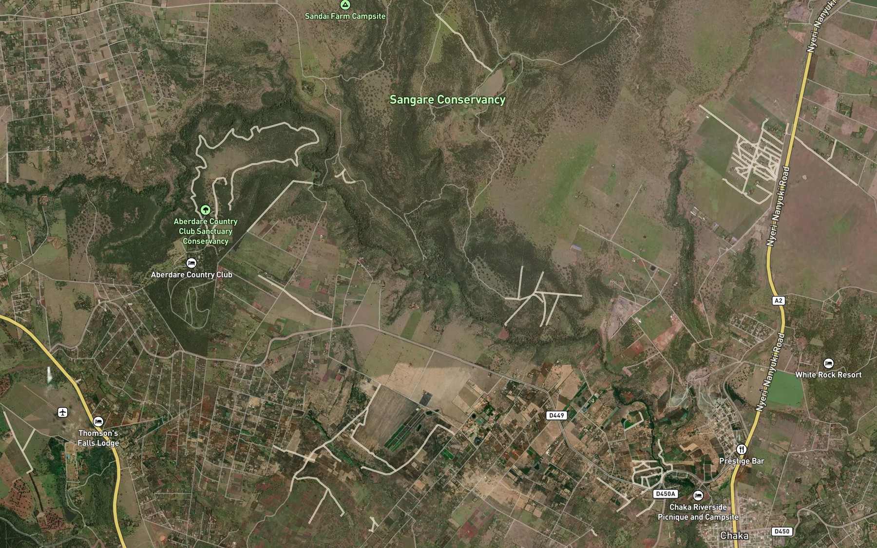 Satellite map of the Rongai