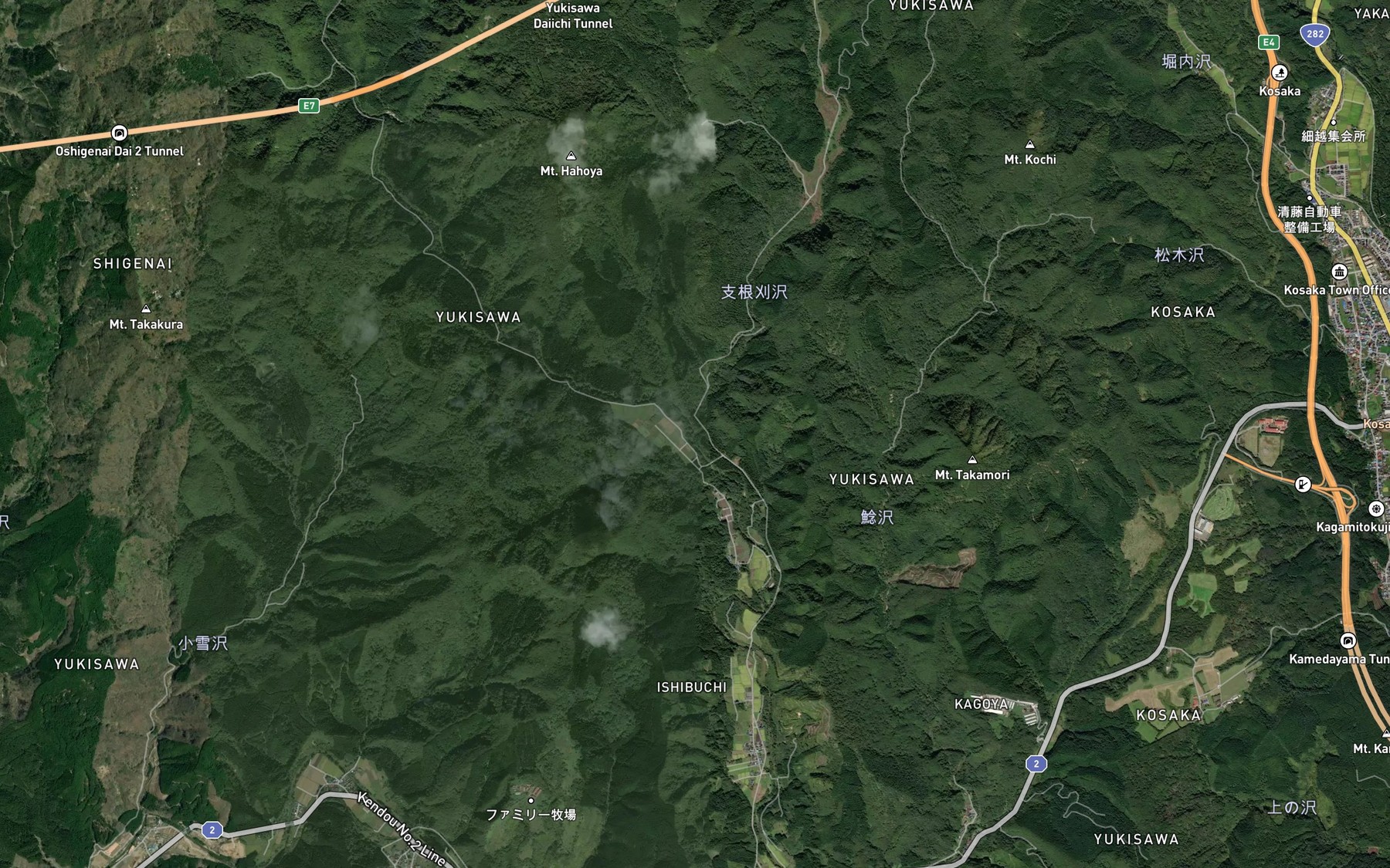 Satellite map of the Shinekari Sawa