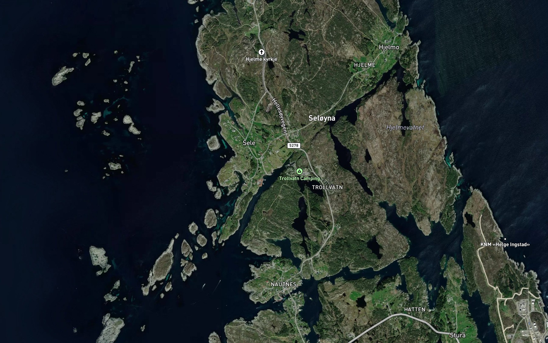 Satellite map of the Hanevika