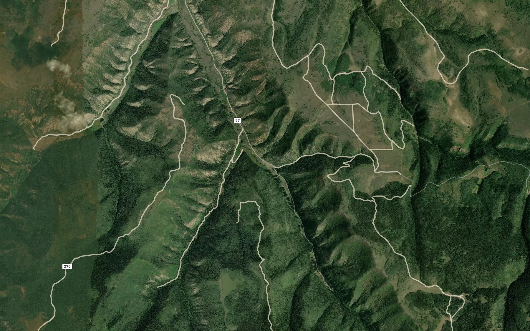 Satellite map of the Fourmile Creek