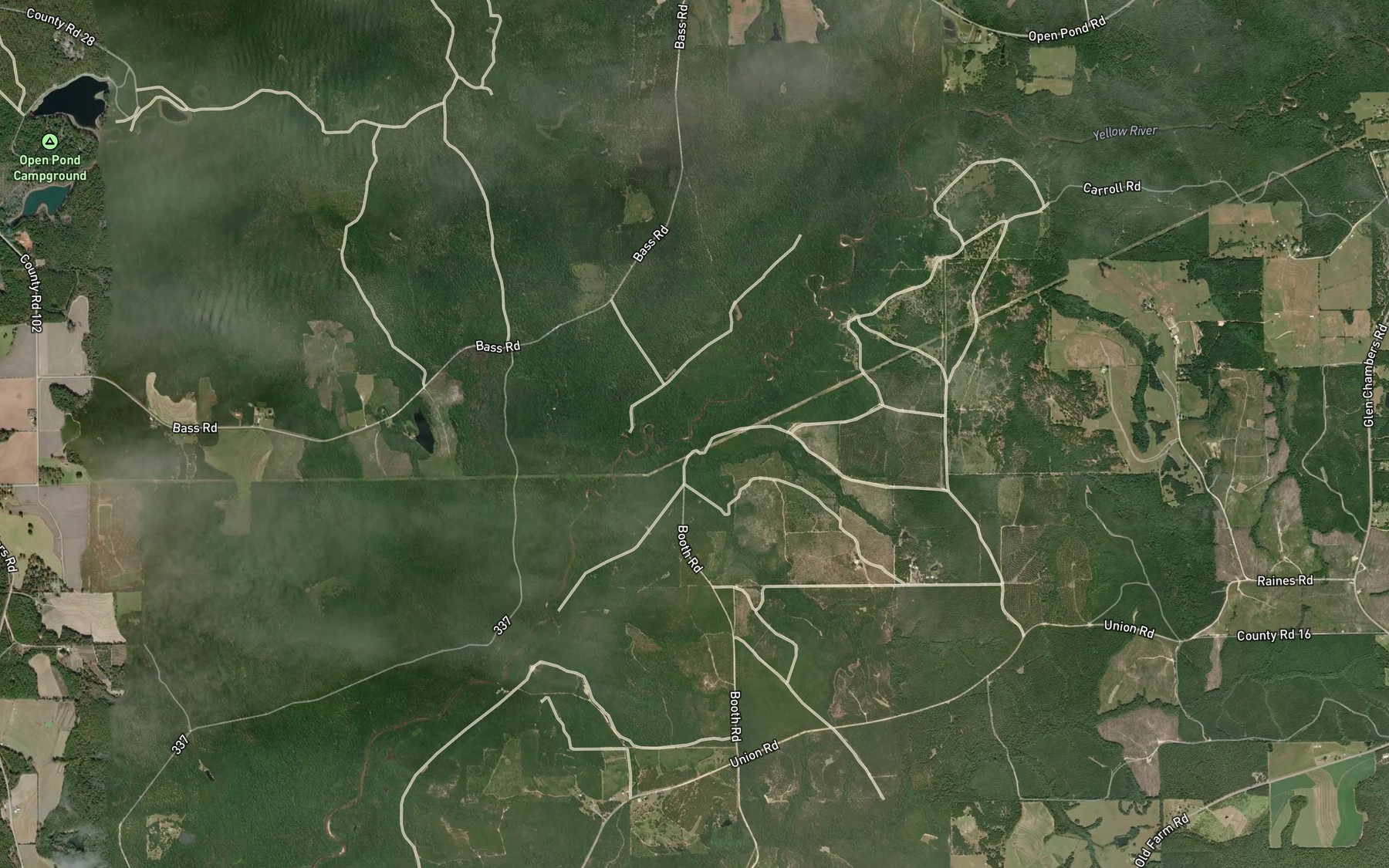 Satellite map of the Whiskey Branch