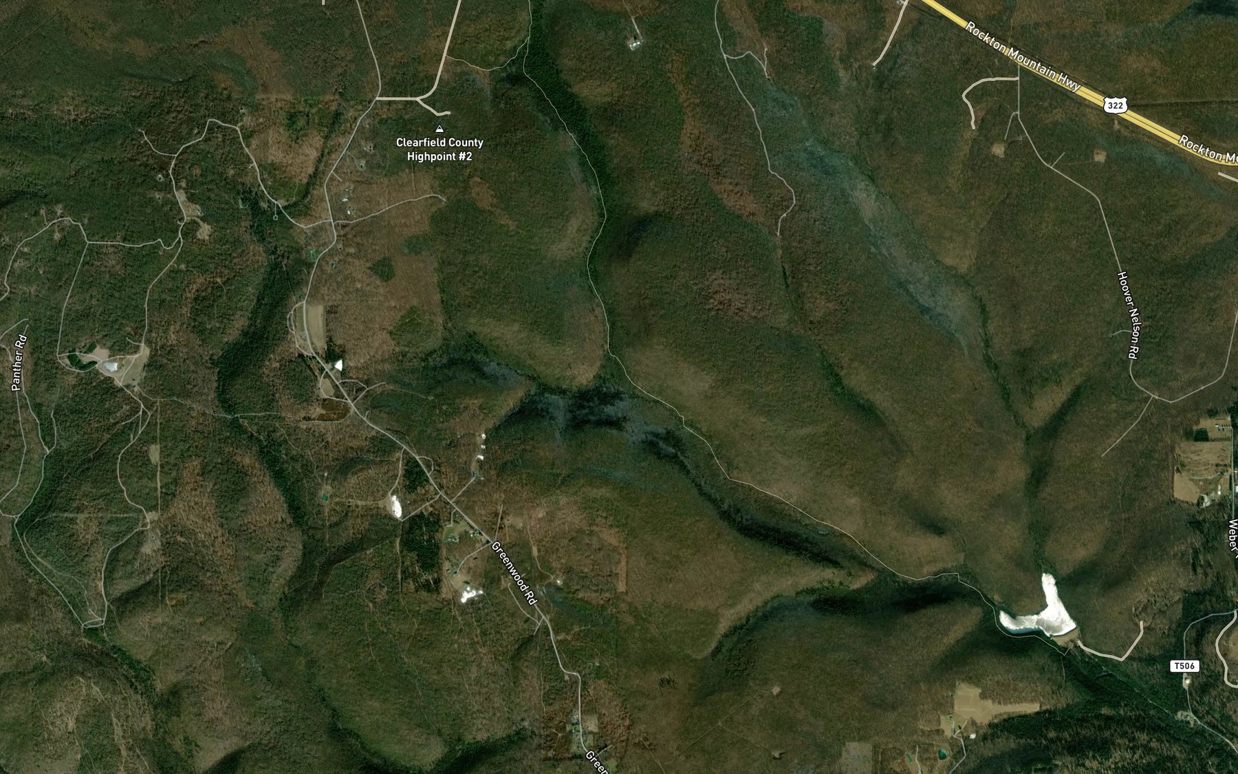 Satellite map of the Horn Shanty Branch