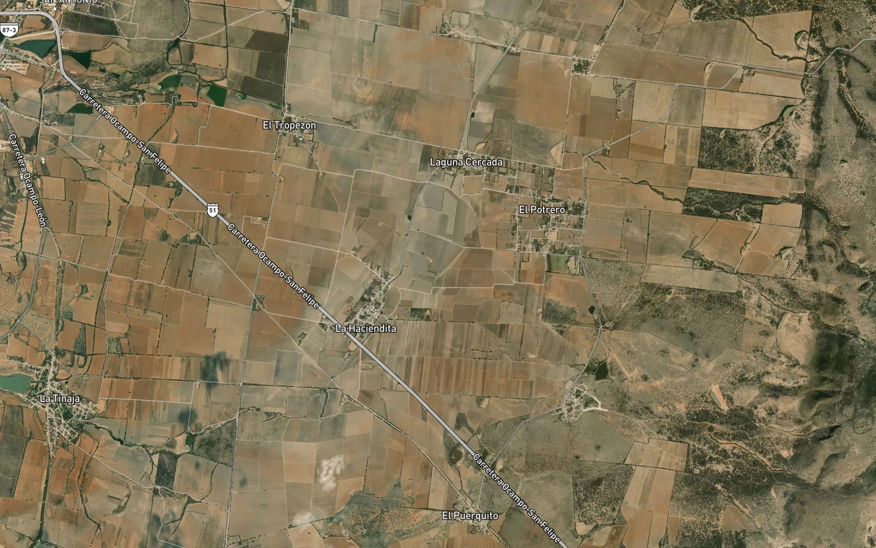 Satellite map of the La Alberca