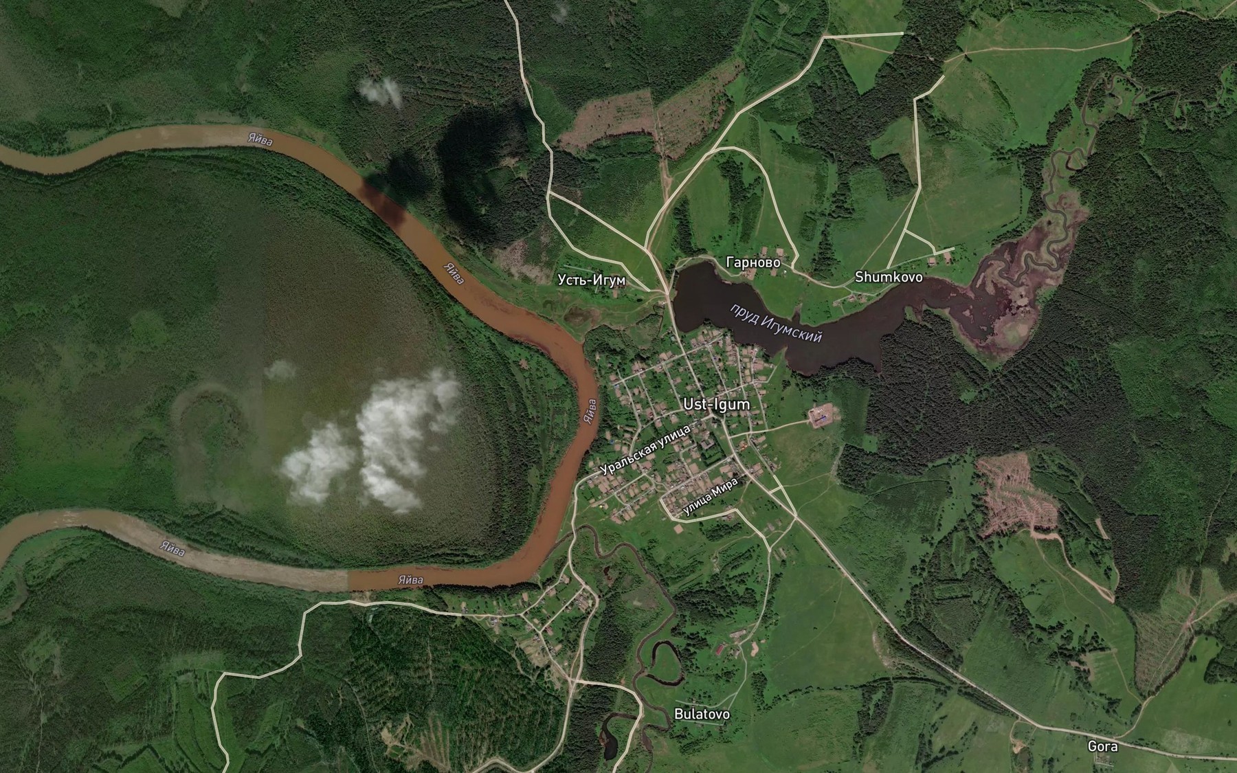 Satellite map of the Igum