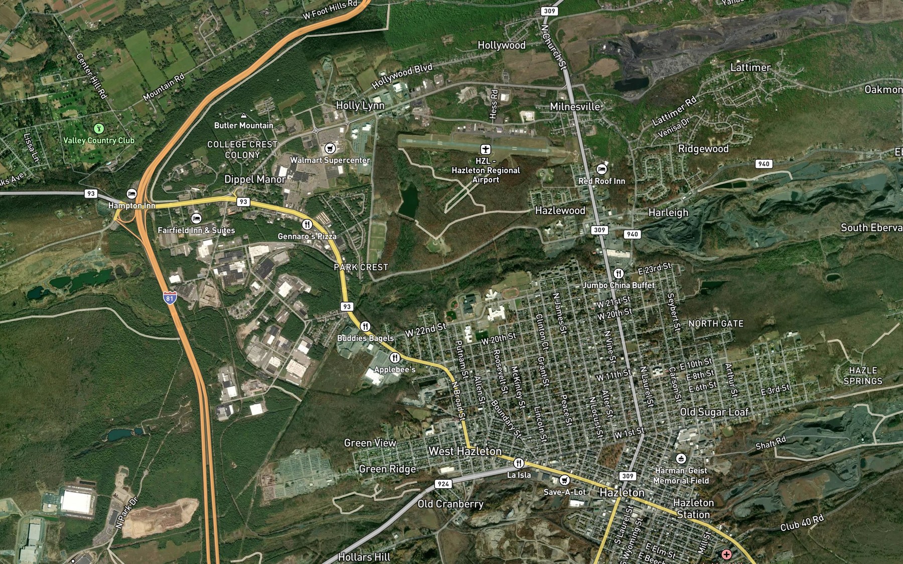 Satellite map of the Gravel Run