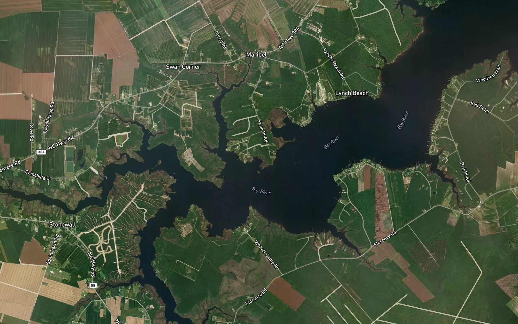 Satellite map of the Punch Bowl