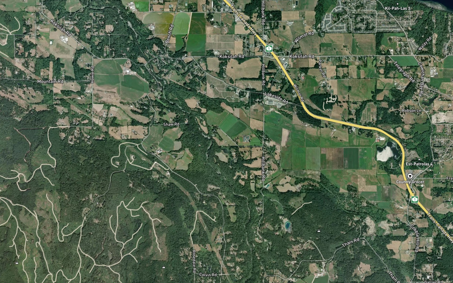 Satellite map of the Patrolas Creek