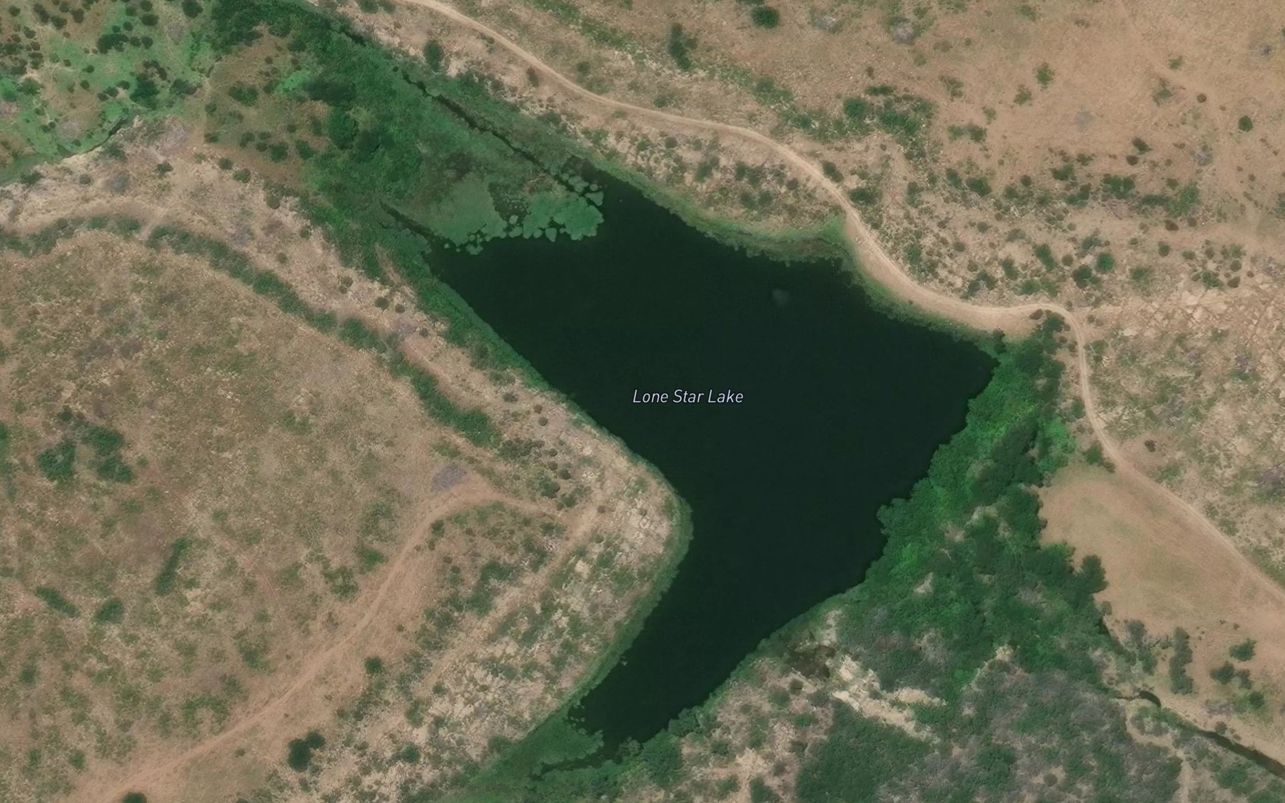 Satellite map of the Lone Star Lake