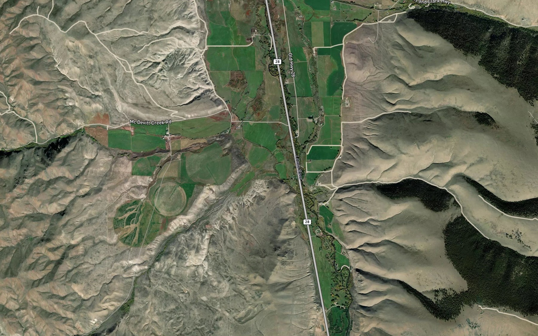 Satellite map of the Muddy Creek