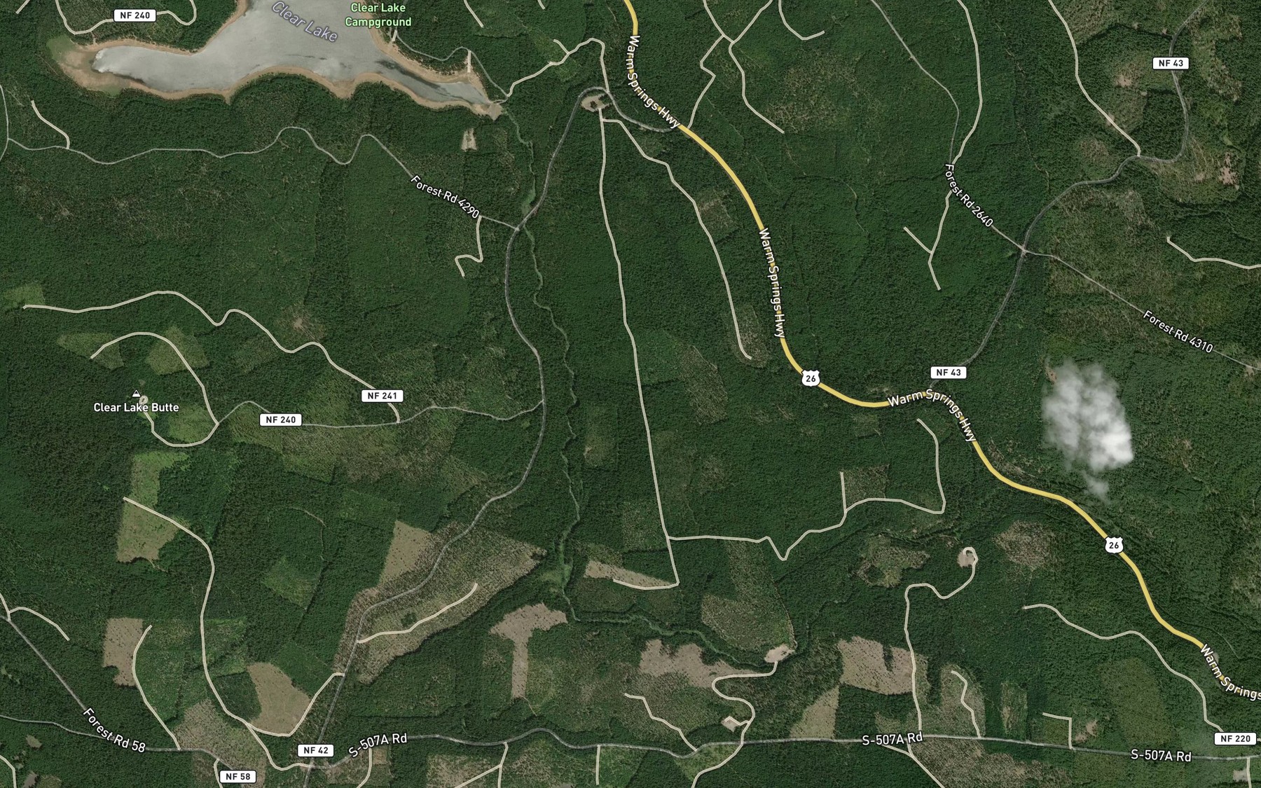 Satellite map of the Elk Creek