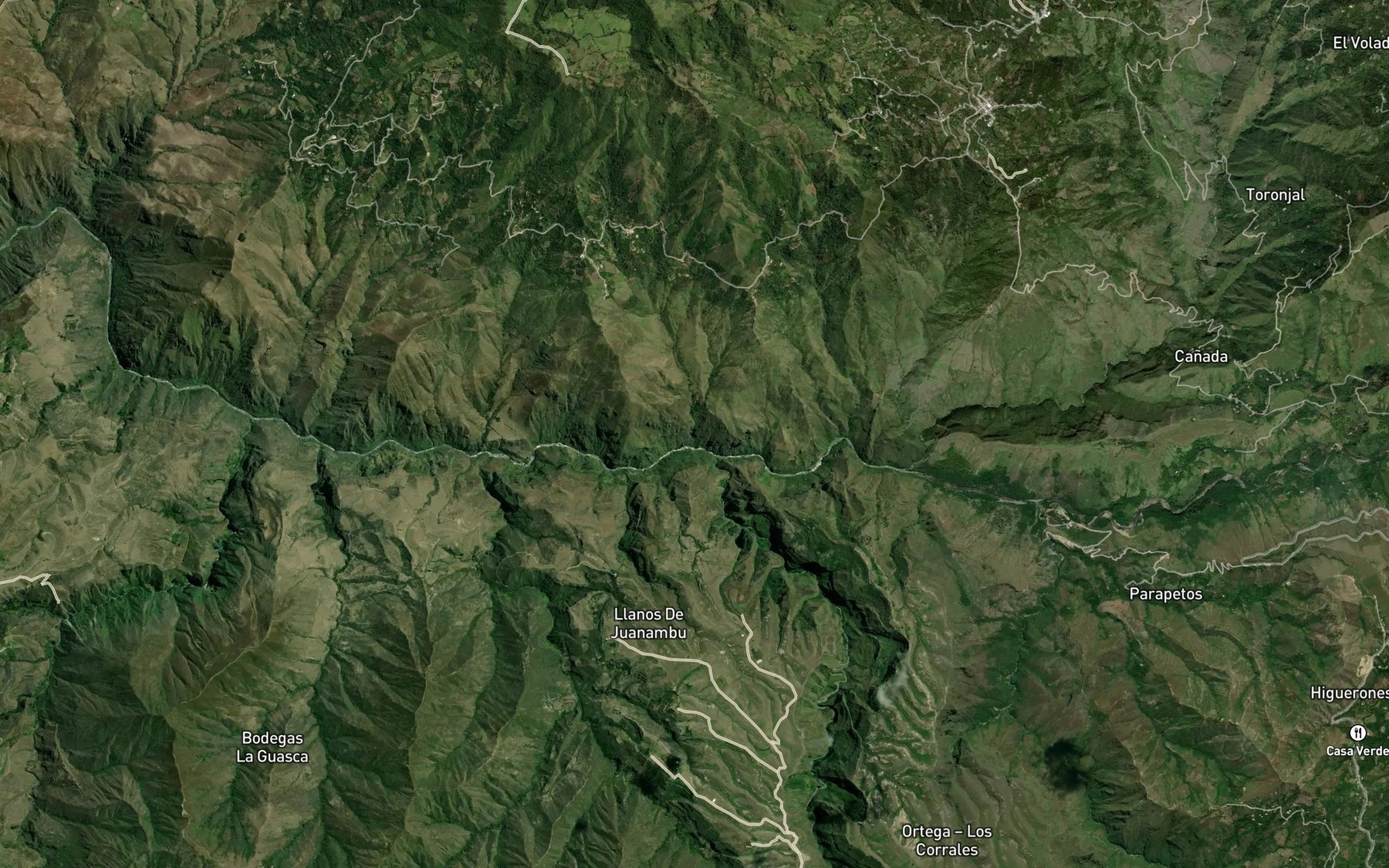 Satellite map of the Quebrada Tongosoy