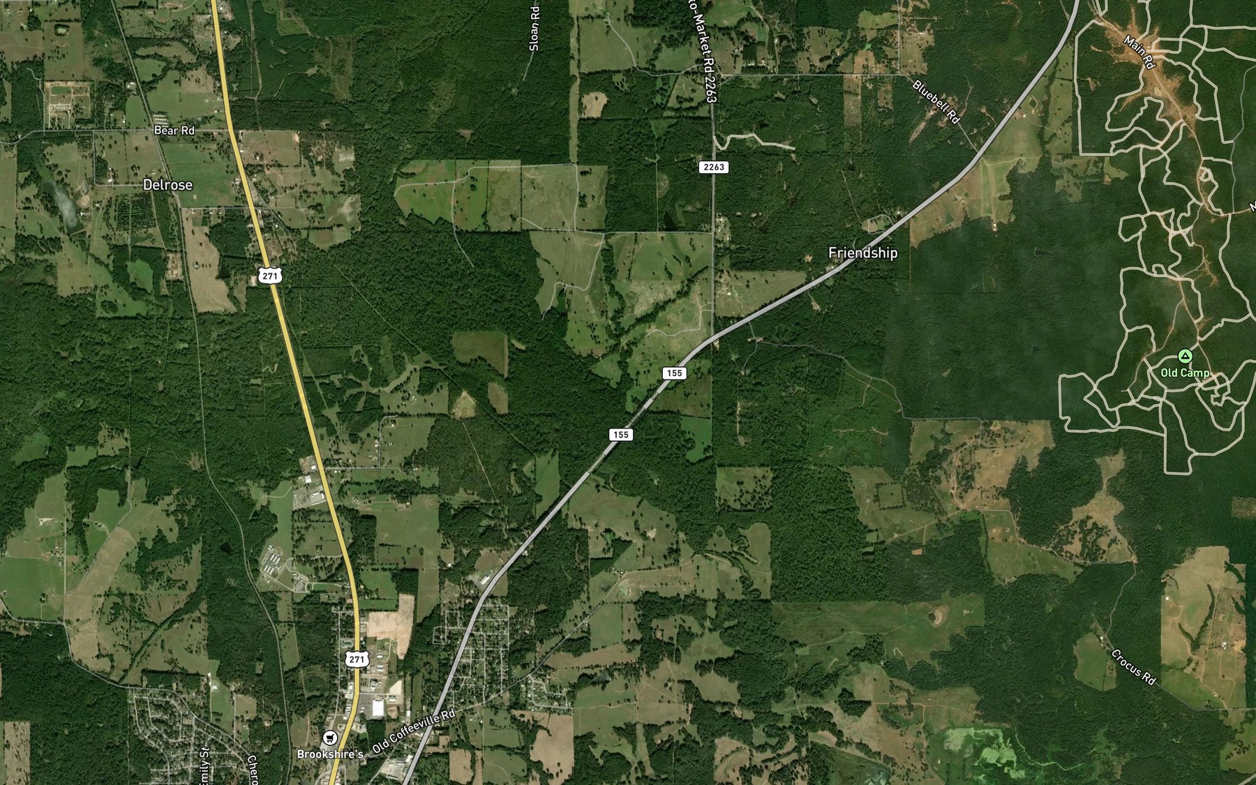 Satellite map of the Belton Branch