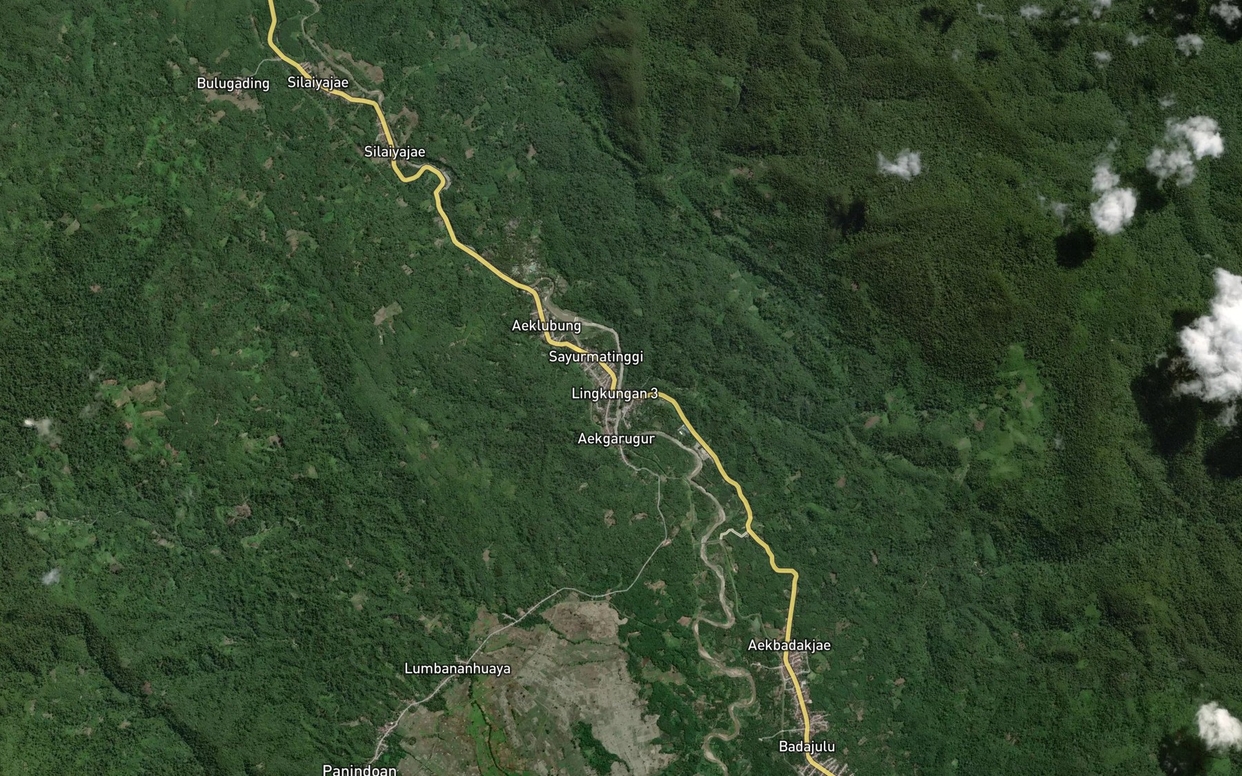 Satellite map of the Aek Si Bornang
