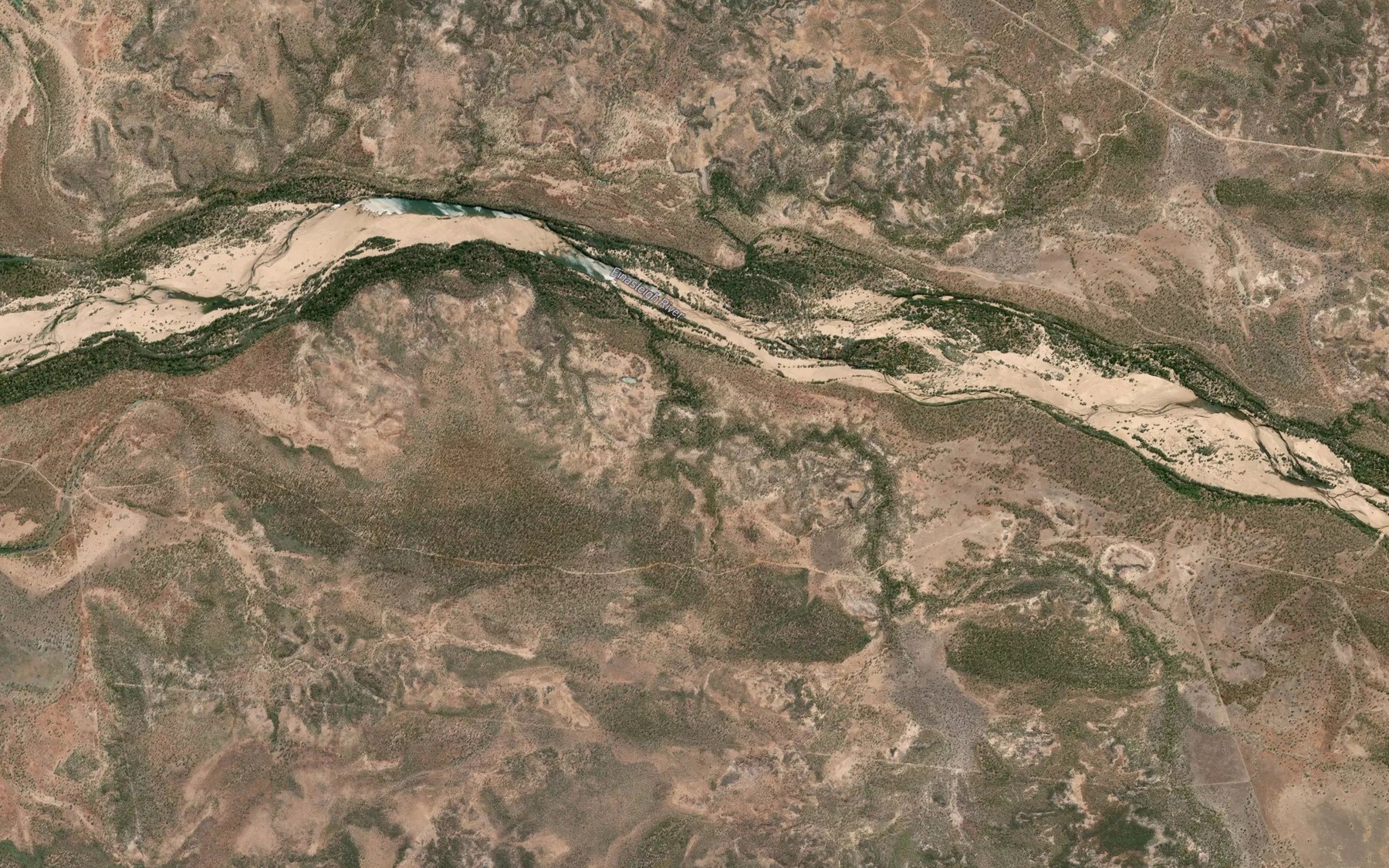 Satellite map of the Ten Mile Creek