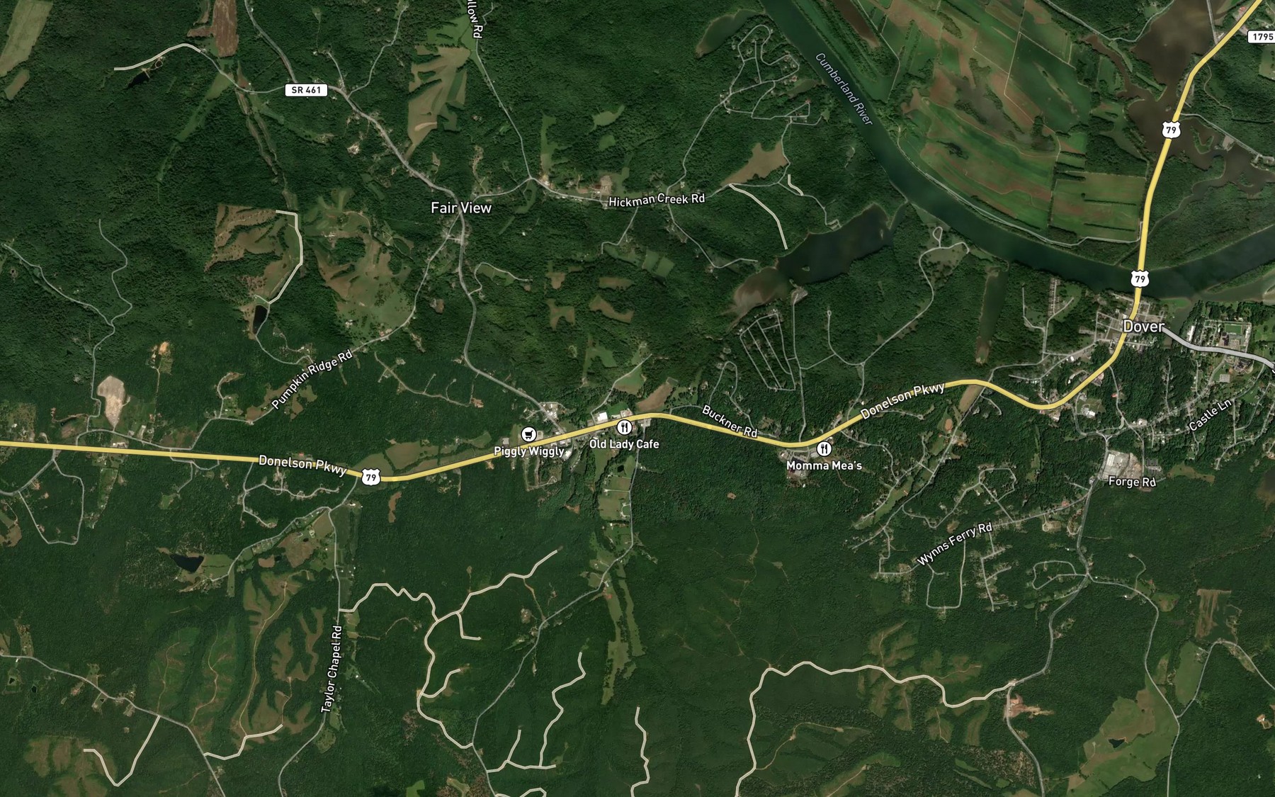 Satellite map of the Hinson Creek