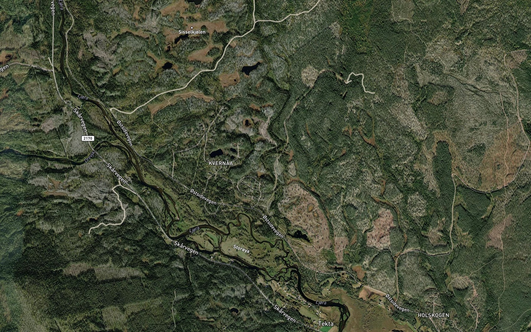 Satellite map of the Baerrustkjelda