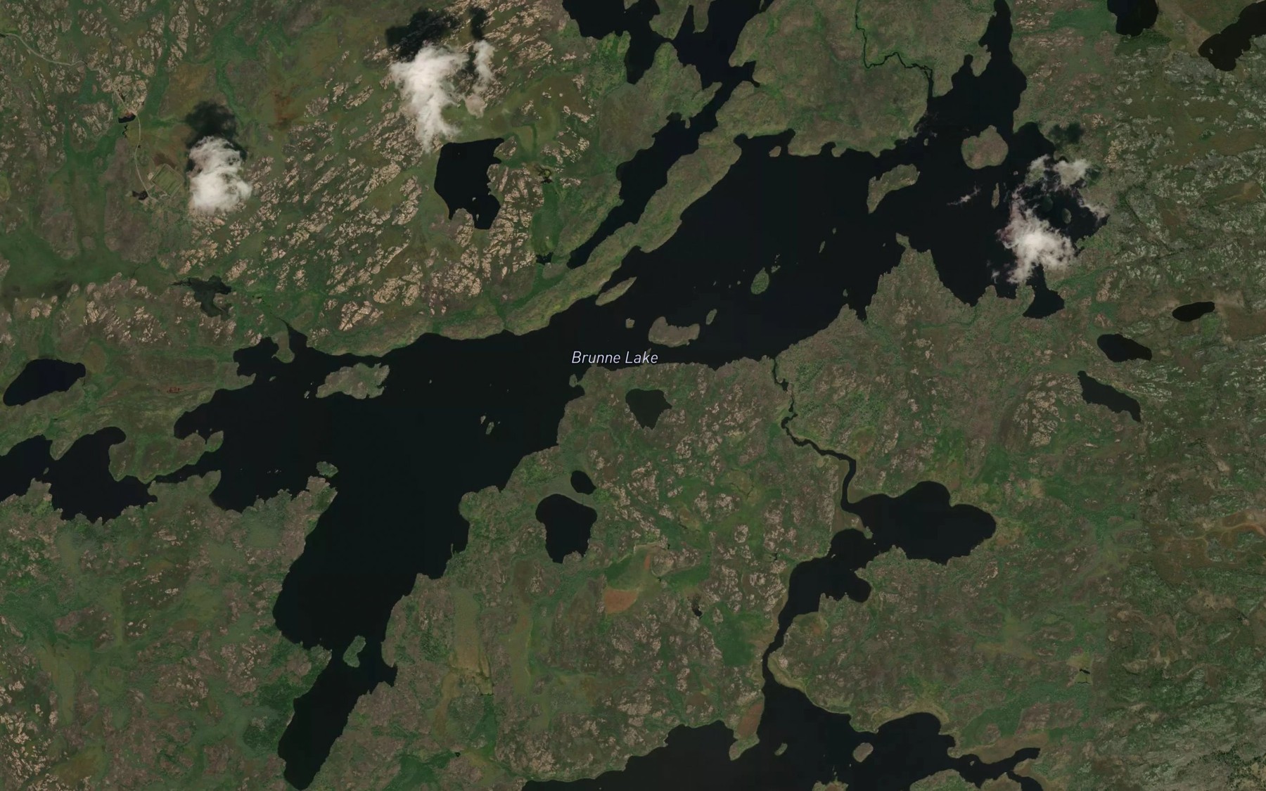 Satellite map of the Brunne Lake