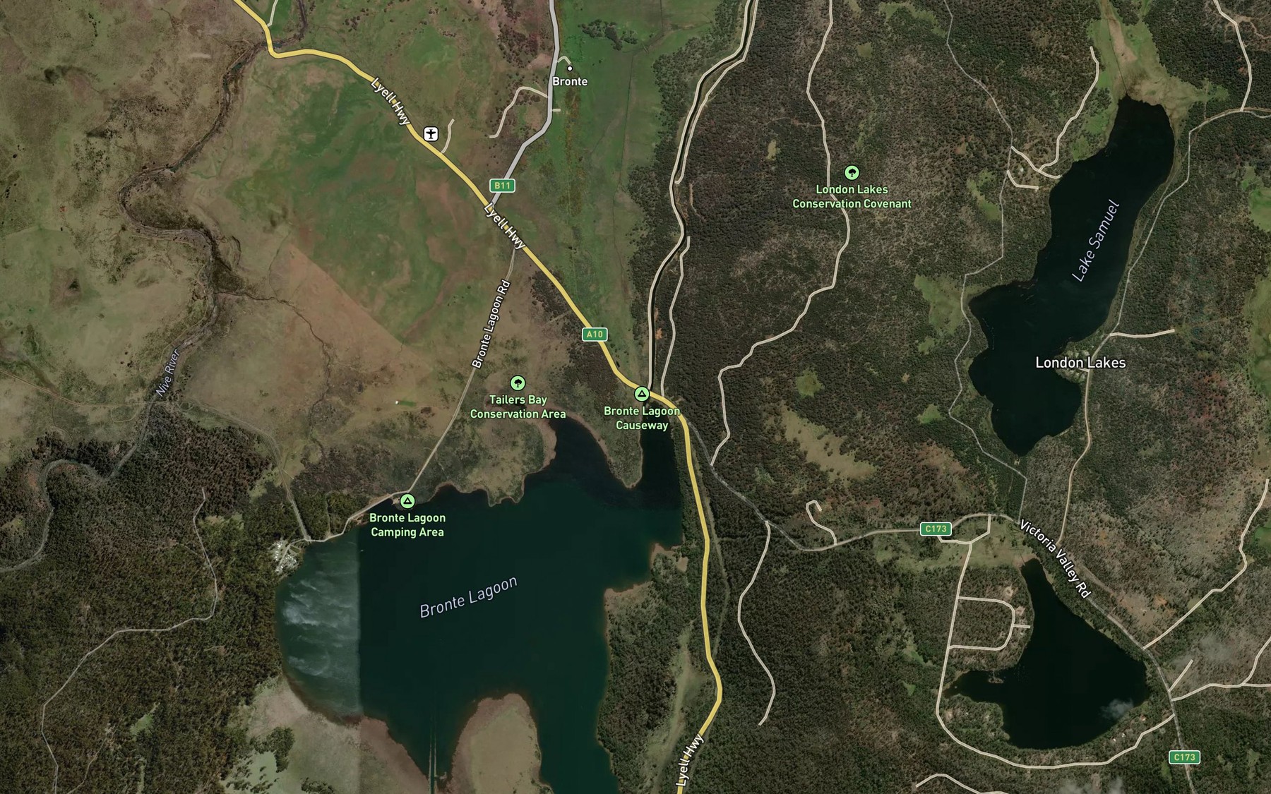 Satellite map of the Bronte Bay