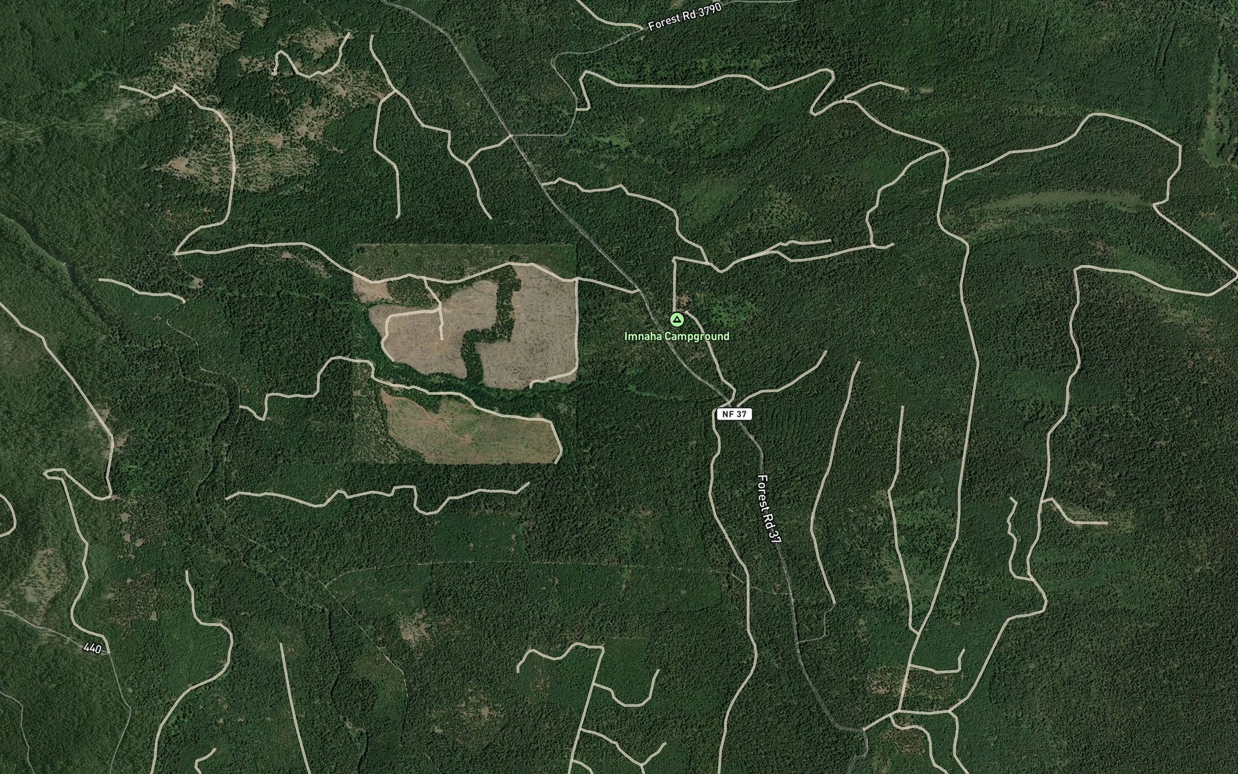 Satellite map of the Sumpter Creek