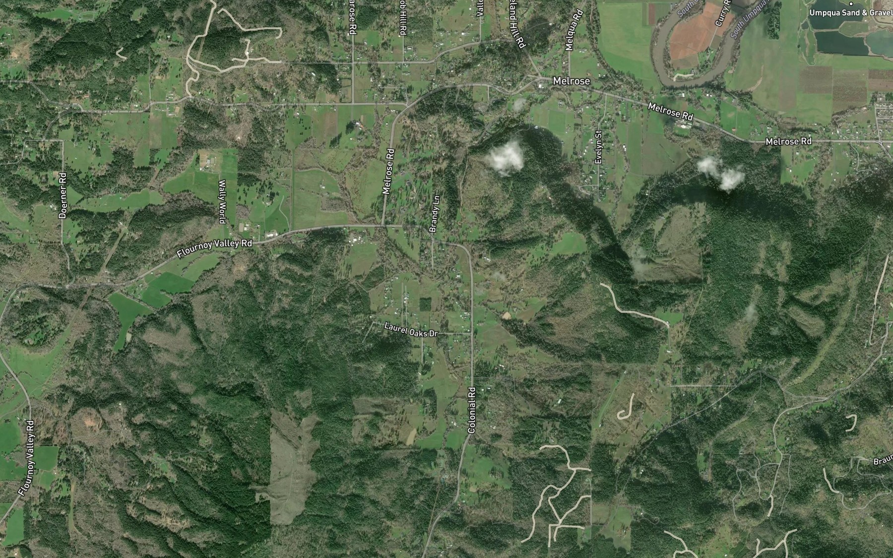 Satellite map of the Elgarose Creek