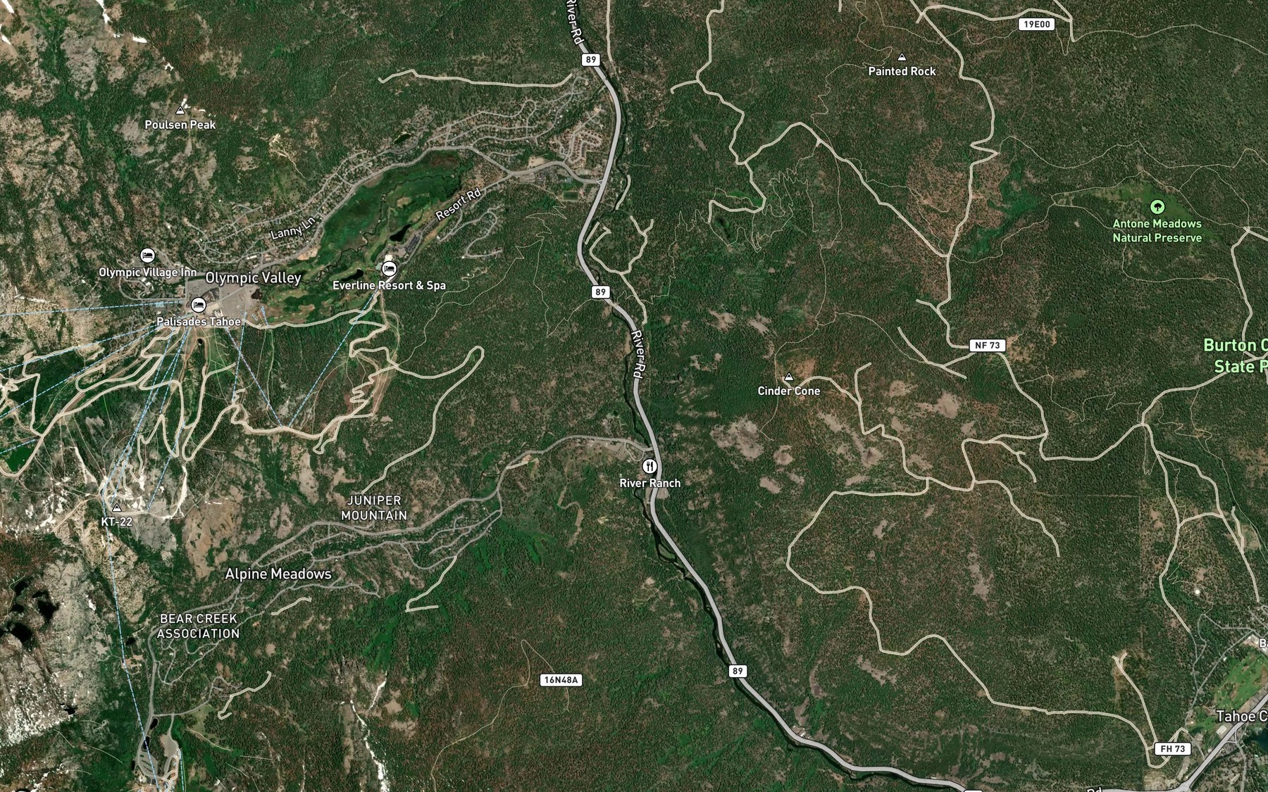 Satellite map of the Bear Creek