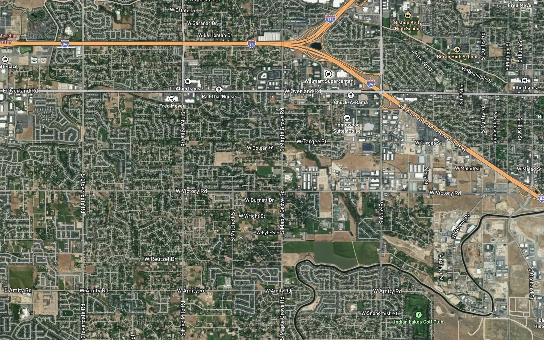 Satellite map of the Farmers Lateral