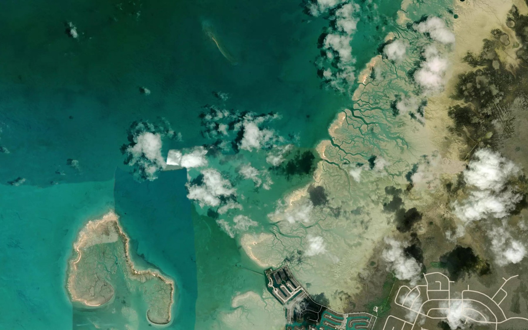 Satellite map of the Dover Sound
