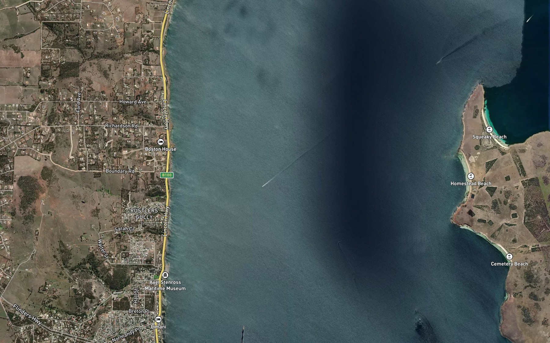 Satellite map of the Bass Shoal