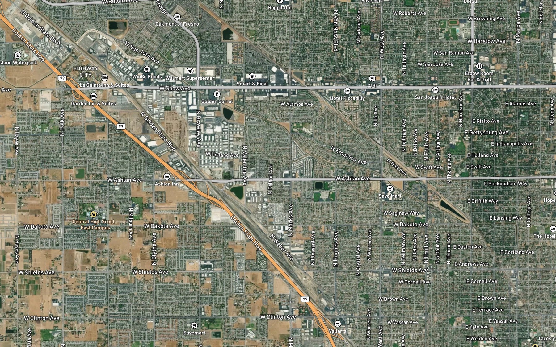 Satellite map of the Victoria Canal