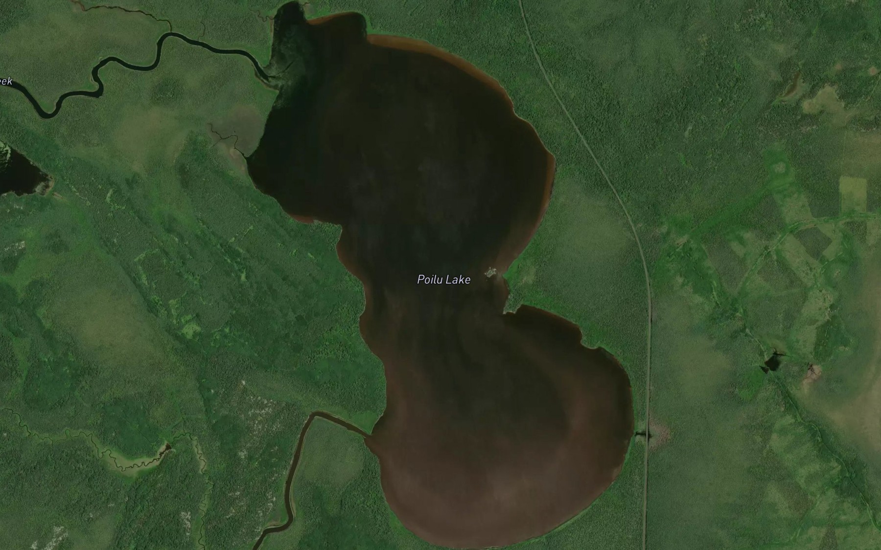 Satellite map of the Poilu Lake