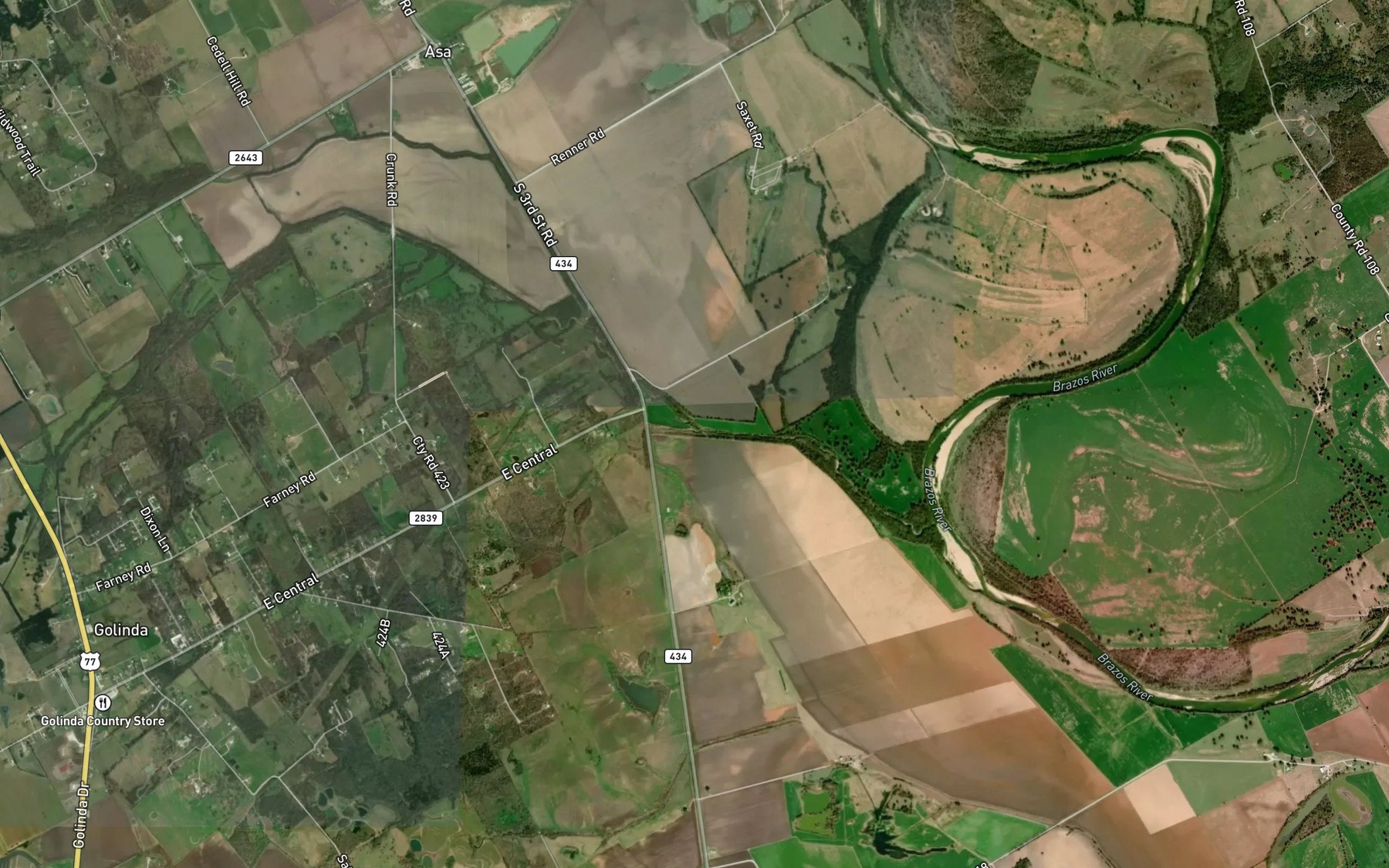 Satellite map of the Dry Creek