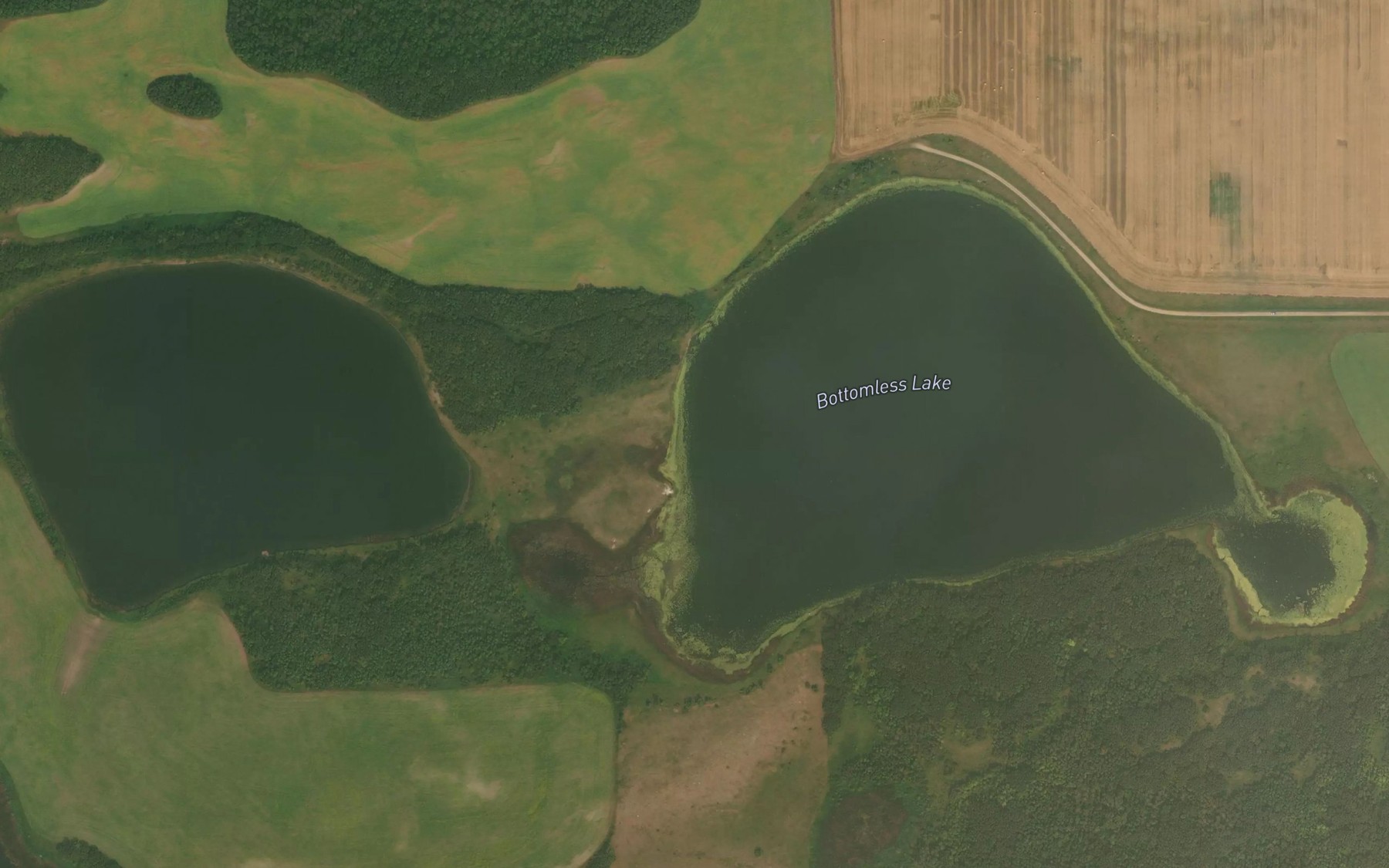 Satellite map of the Bottomless Lake