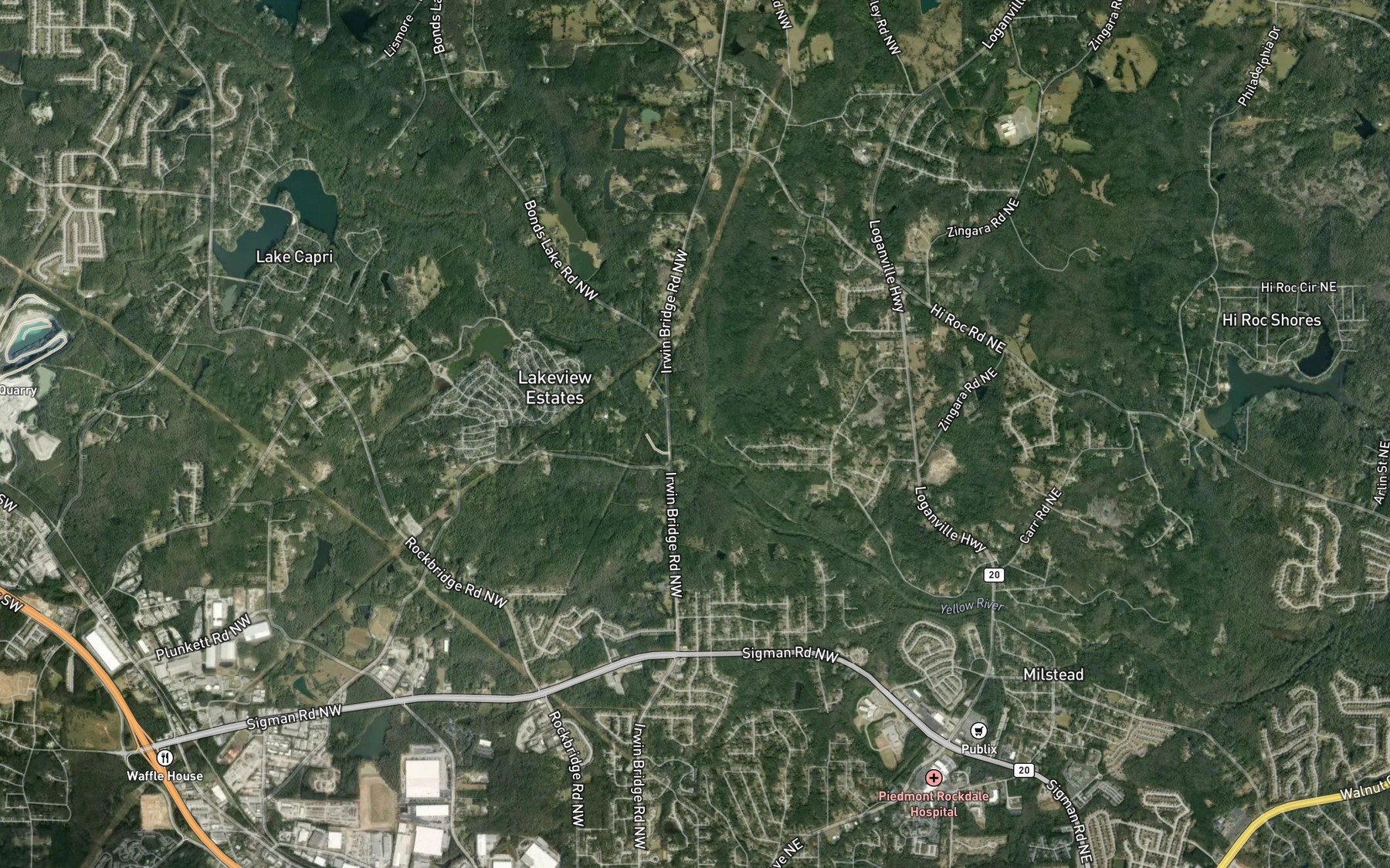 Satellite map of the Mark Branch