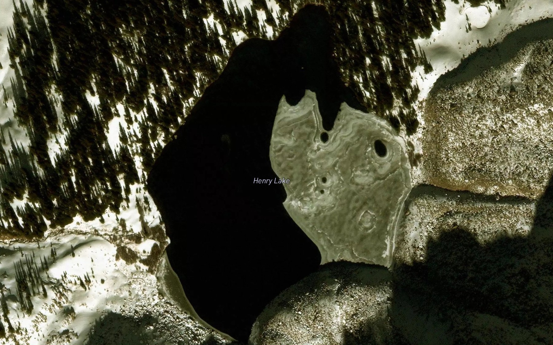 Satellite map of the Henry Lake