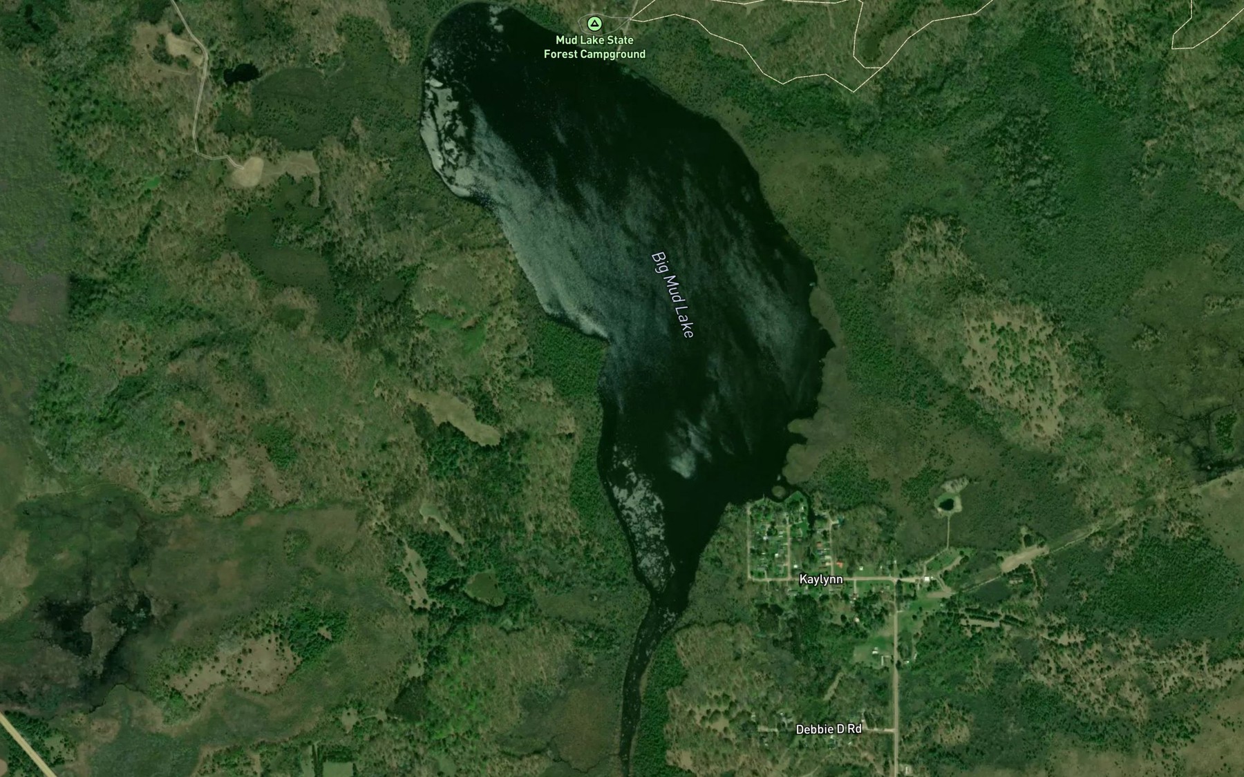 Satellite map of the Big Mud Lake