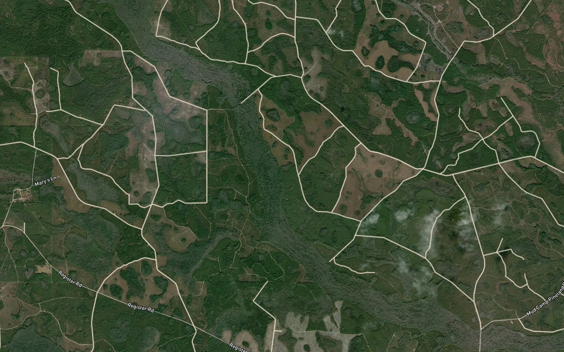 Satellite map of the Half Way Branch