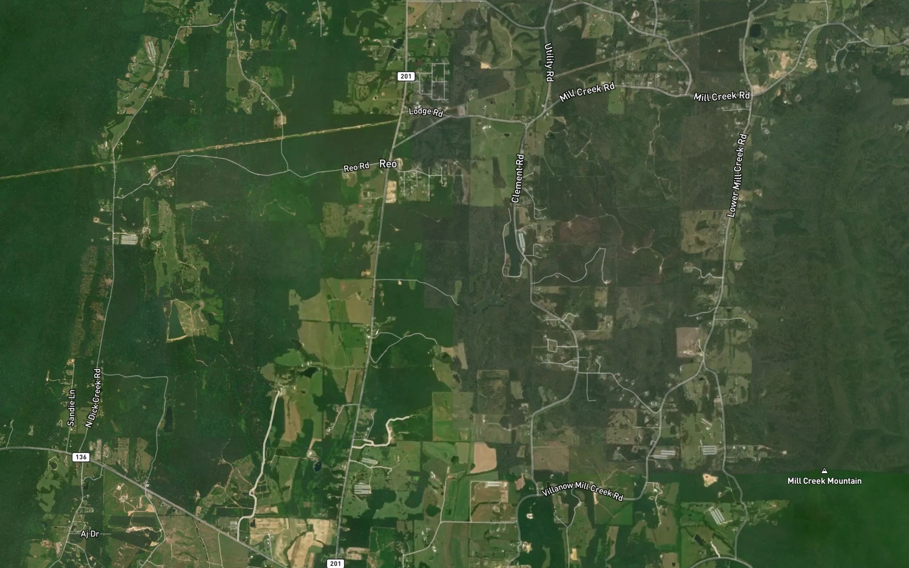 Satellite map of the Smith Green West Lake