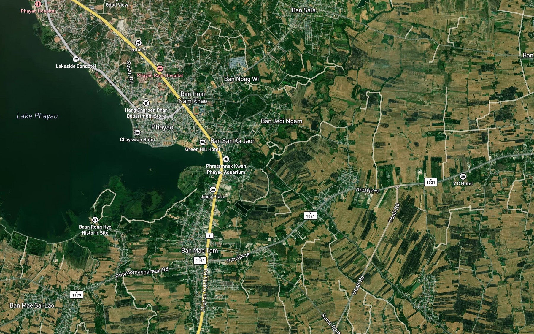 Satellite map of the Rong Khan