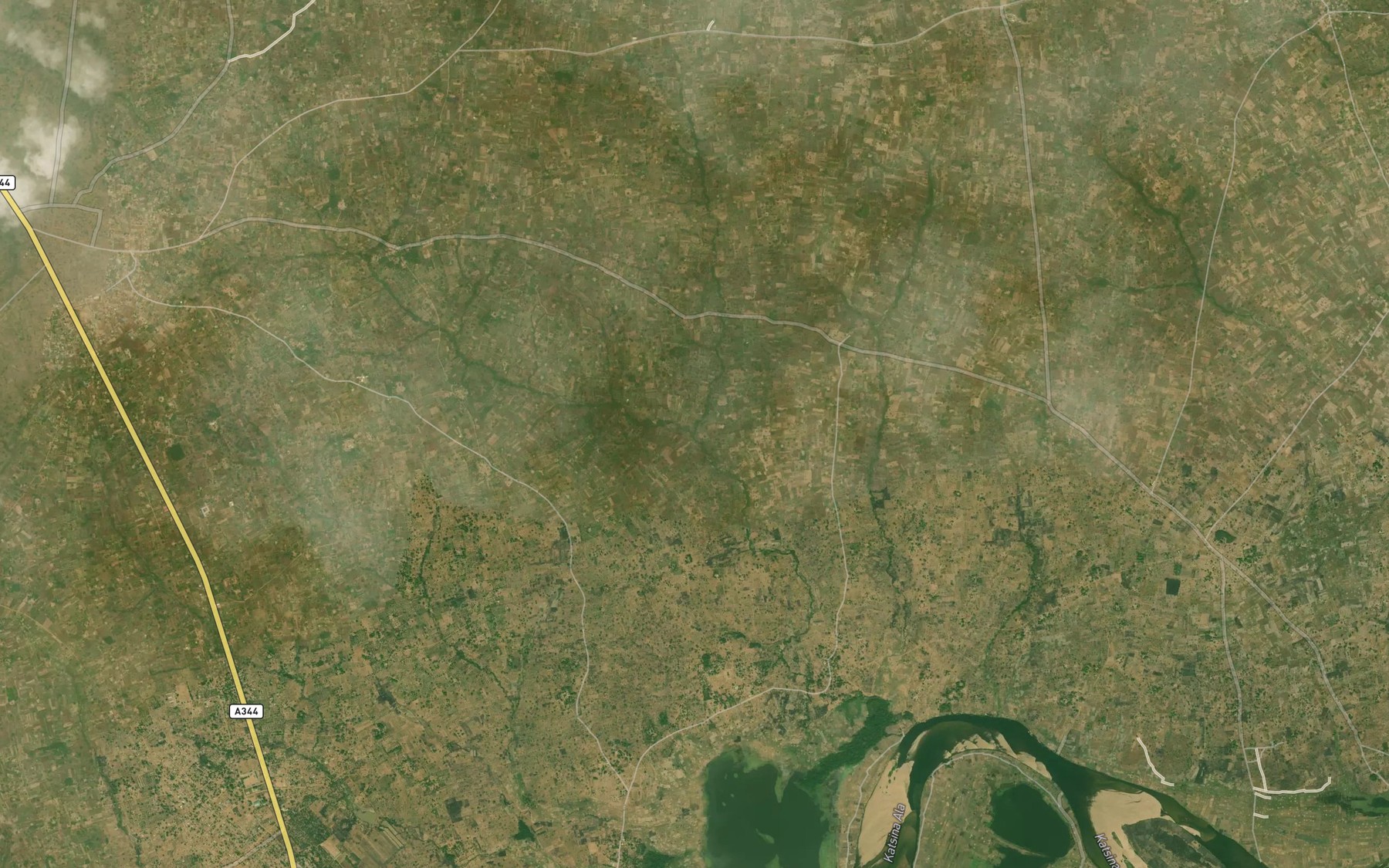 Satellite map of the River Agaku