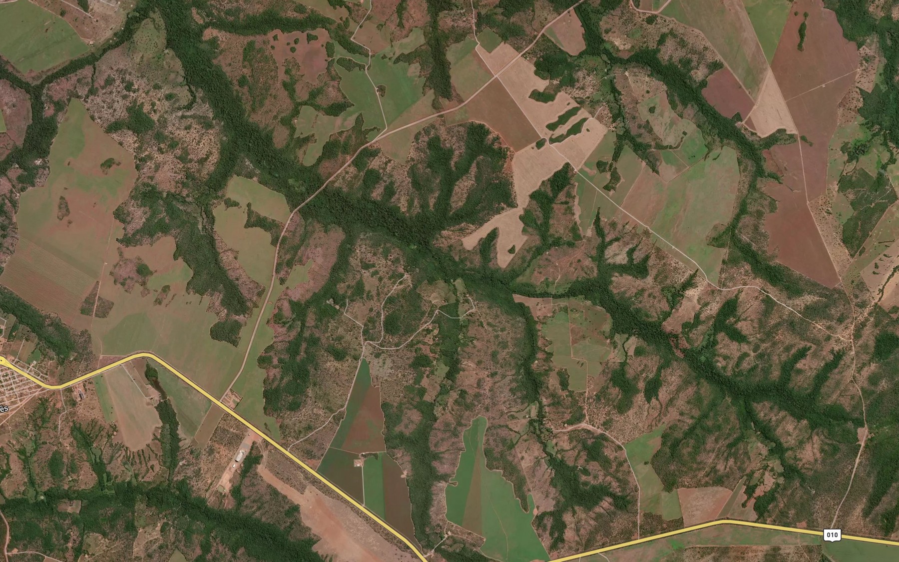 Satellite map of the Corrego Serrador
