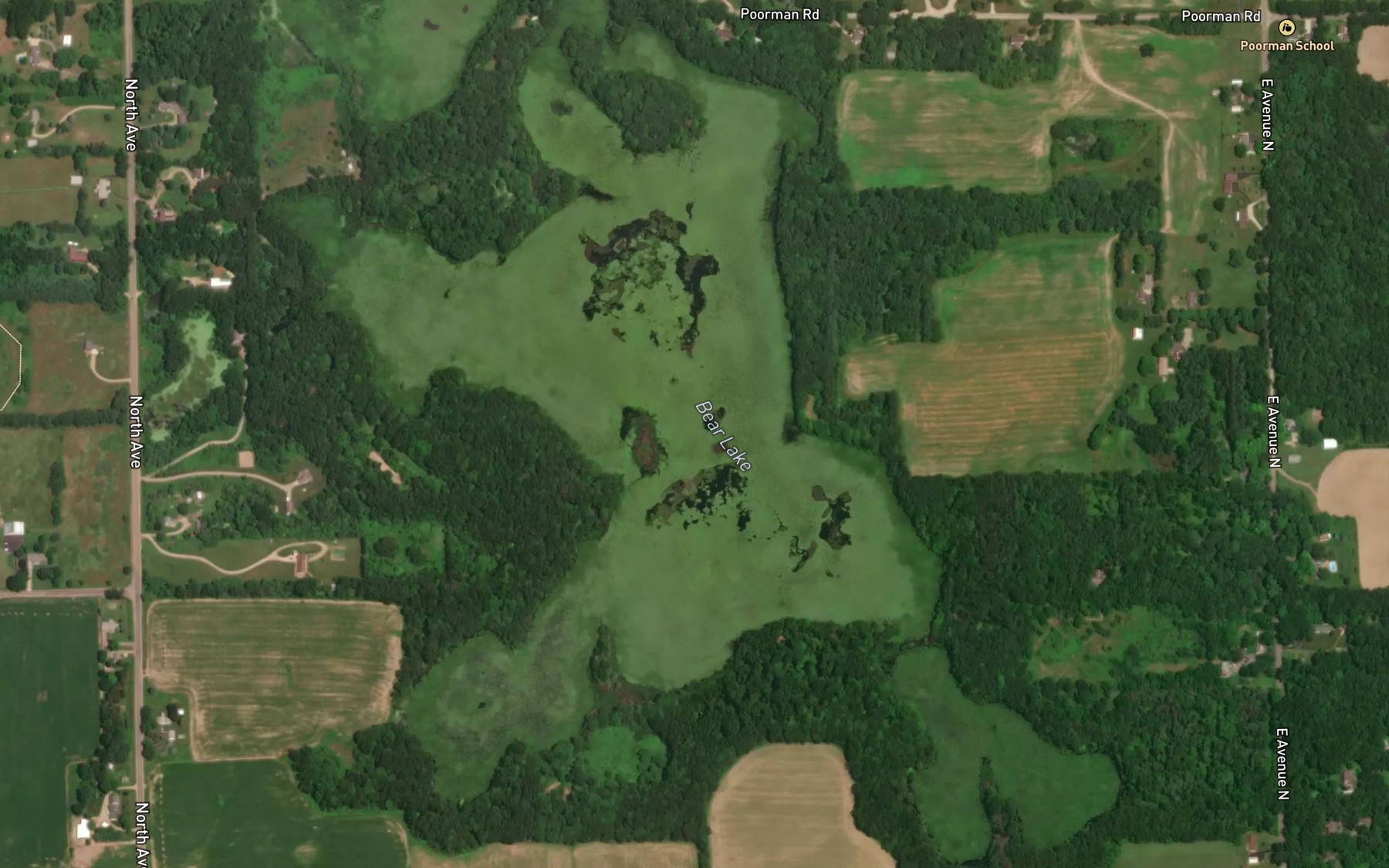 Satellite map of the Bear Lake