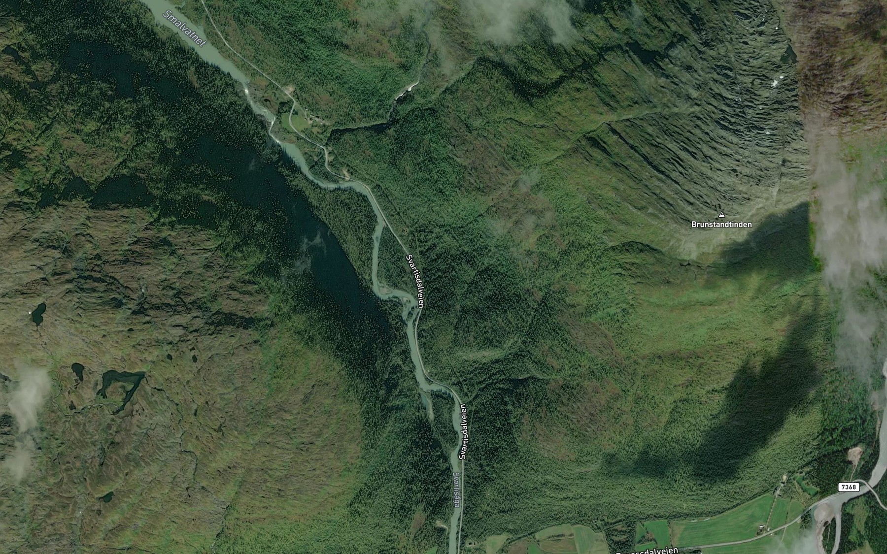 Satellite map of the Jon Monsabekken