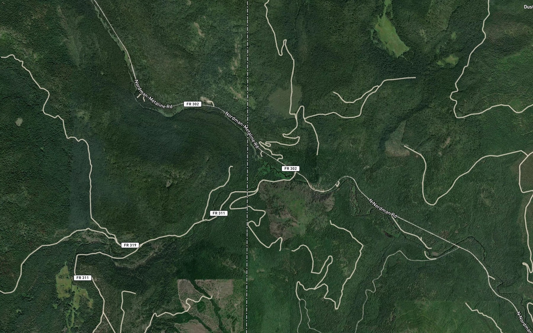 Satellite map of the North Fork Granite Creek
