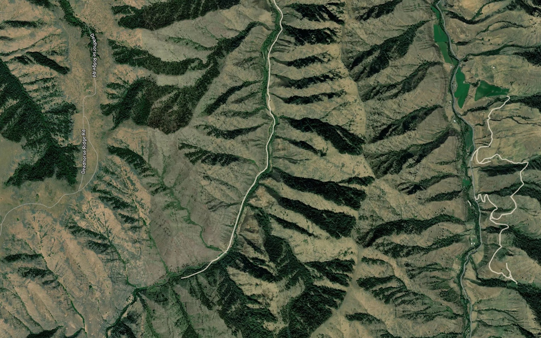 Satellite map of the Happy Creek