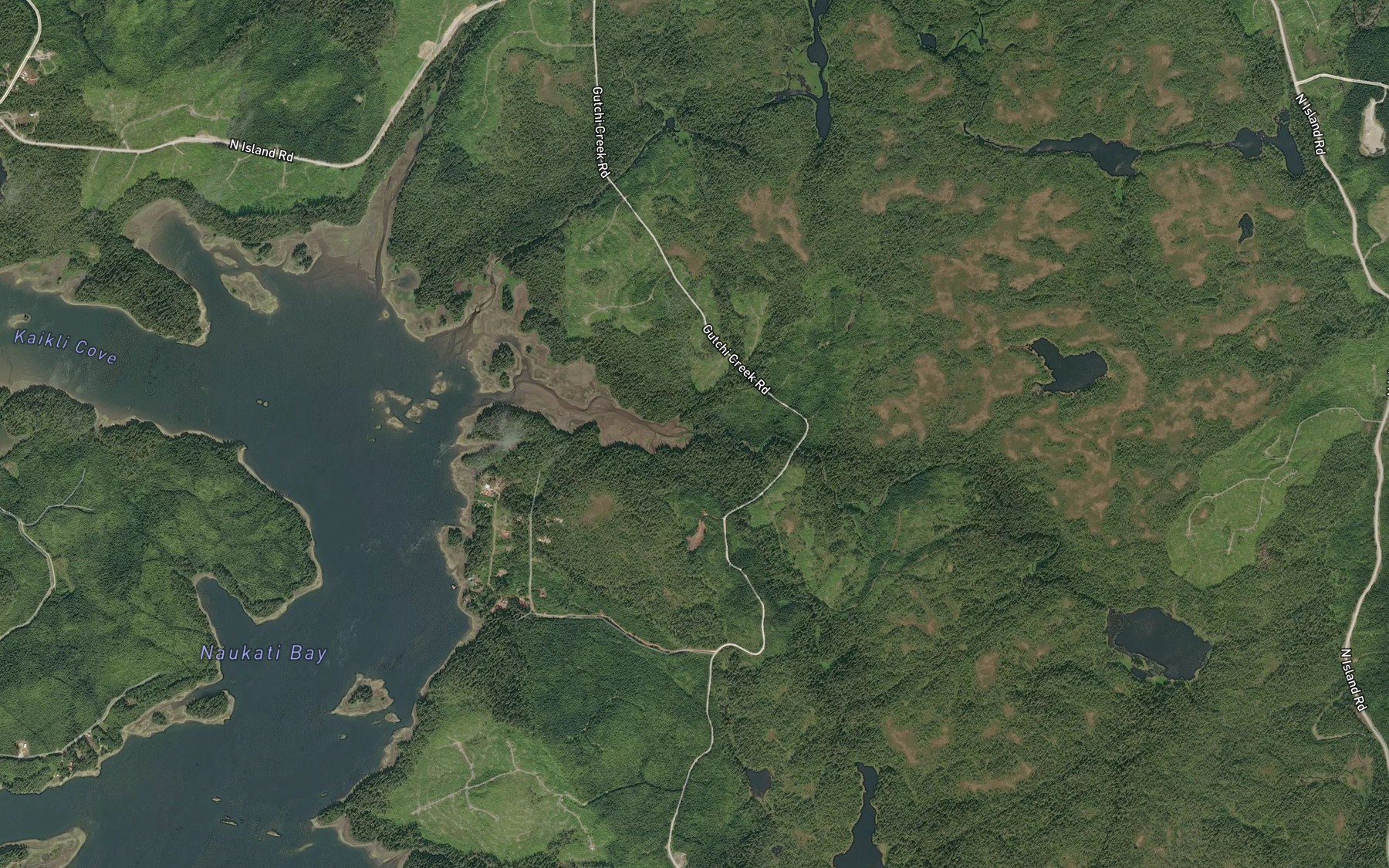 Satellite map of the Gutchi Creek