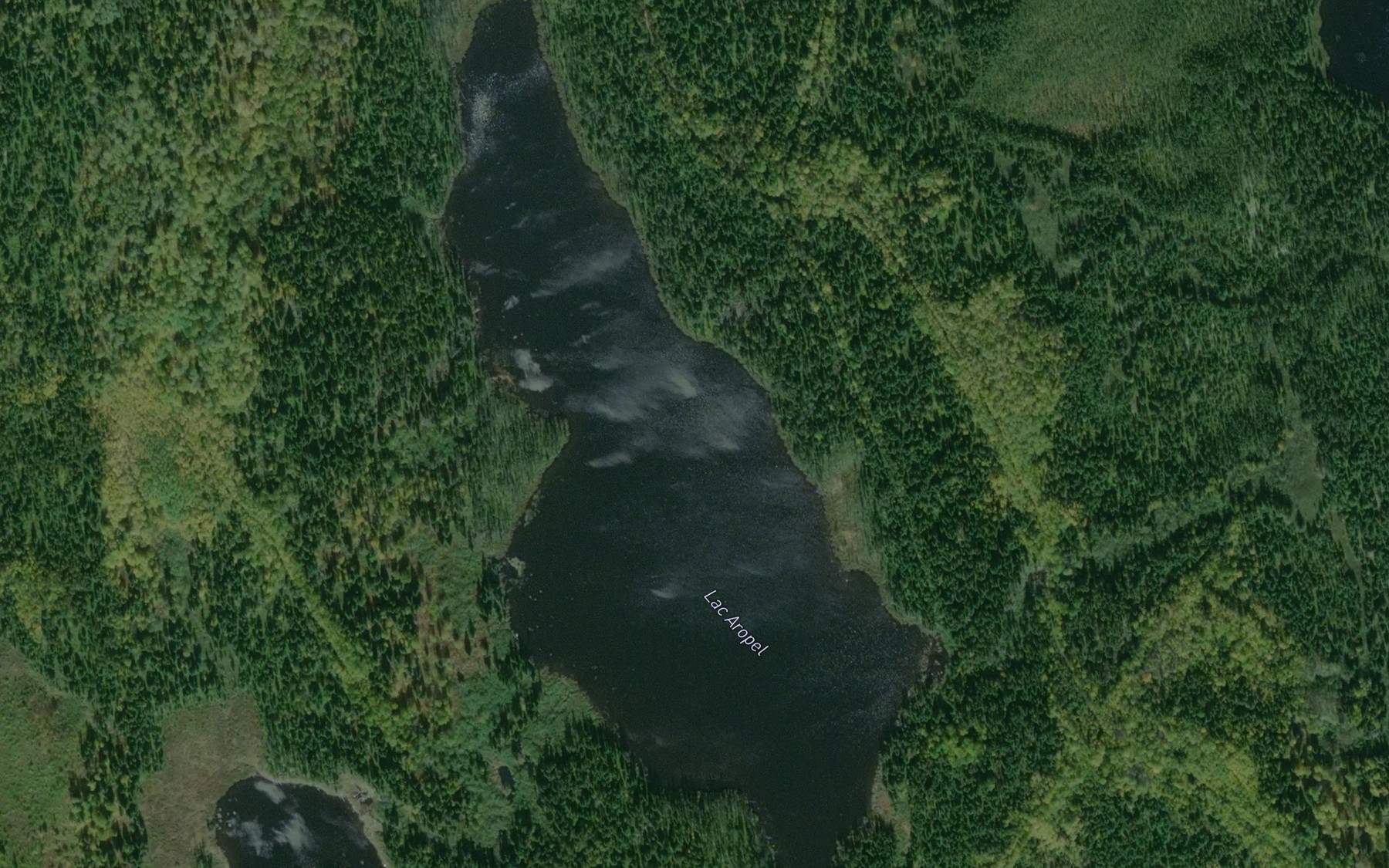 Satellite map of the Lac Aropel