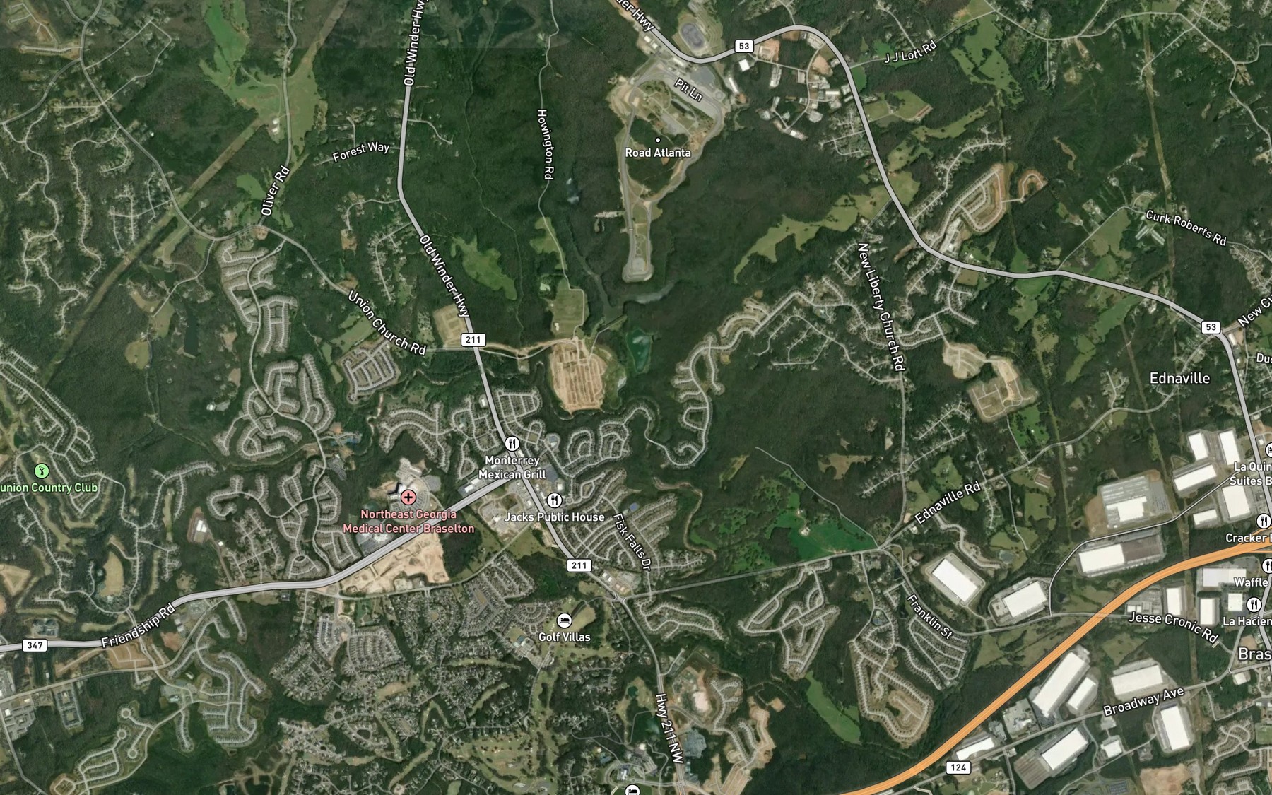 Satellite map of the Cooper Creek